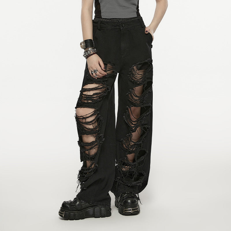 Loose Straight Punk Denim Pants