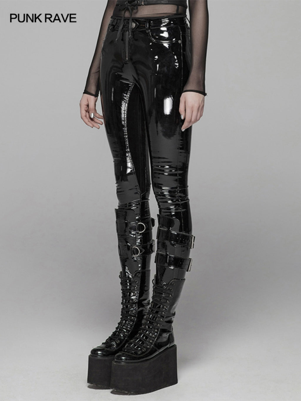 Cyberpunk Patent Leather Skinny Pants