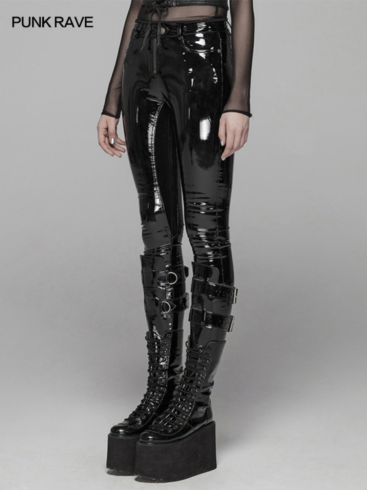 Cyberpunk Patent Leather Skinny Pants