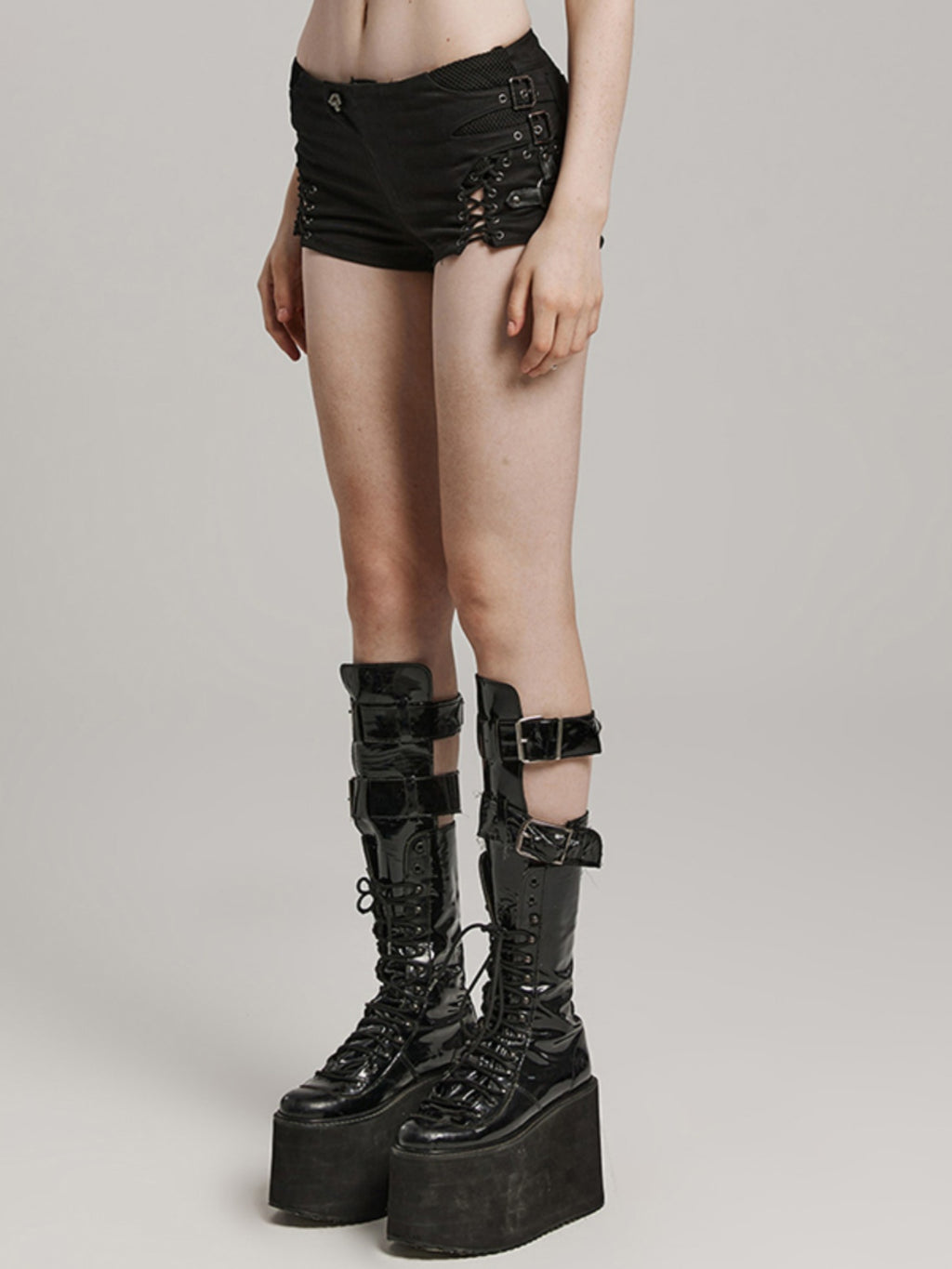 Punk Low-Rise Tight Denim Shorts