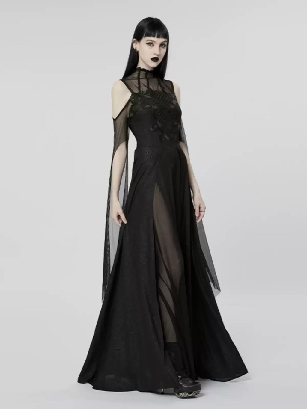 Off-Shoulder Evening Gown Dark Style