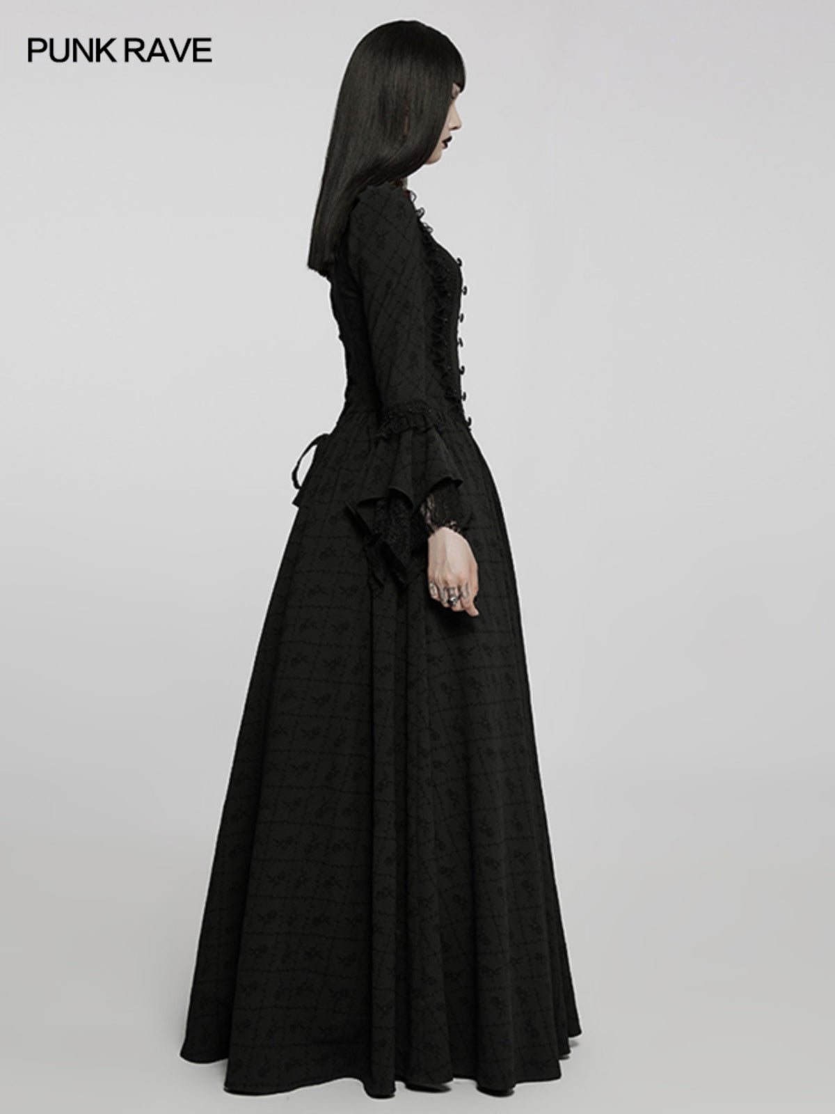 Rose Print Elegant Maxi Gown