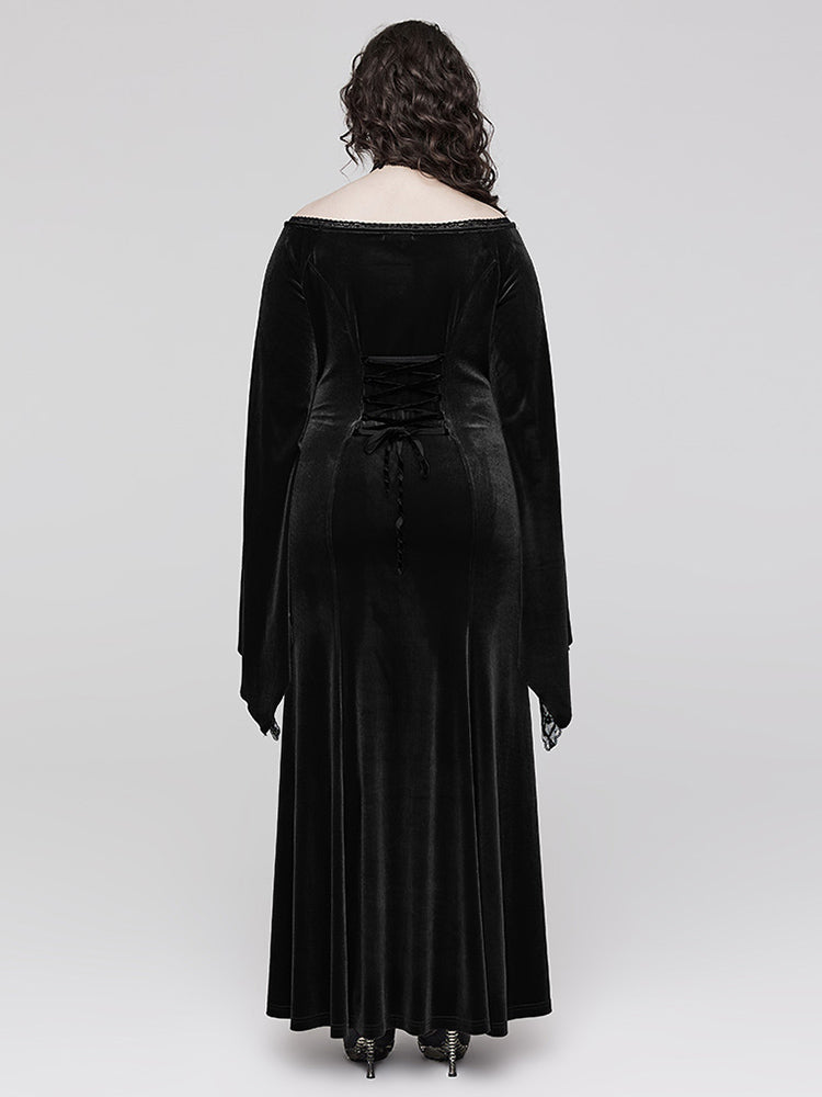 Velvet V-Neck Palace Maxi Dress