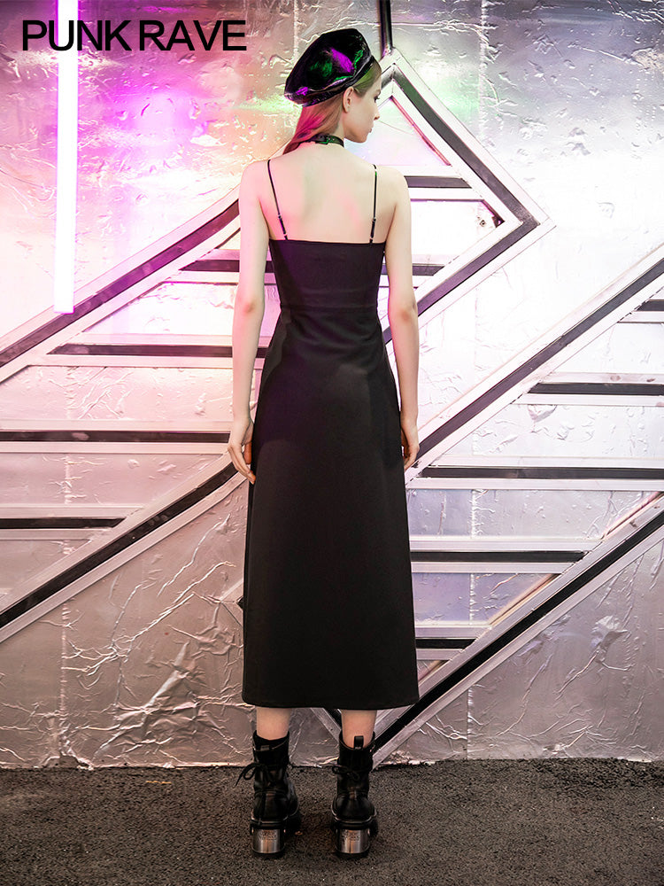 Split-Slit Long Camisole Dress
