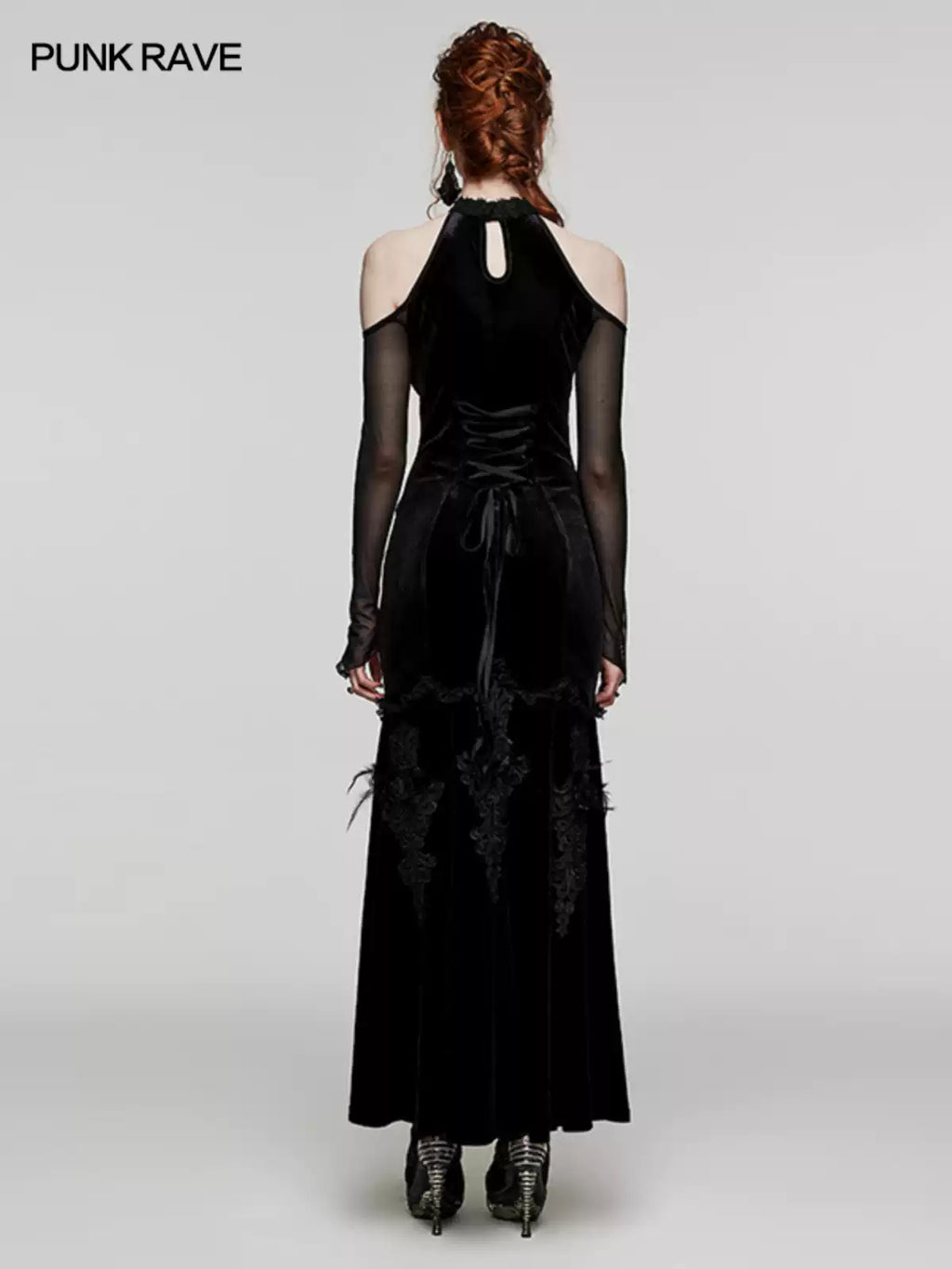 Black Off-Shoulder Fitted Gown