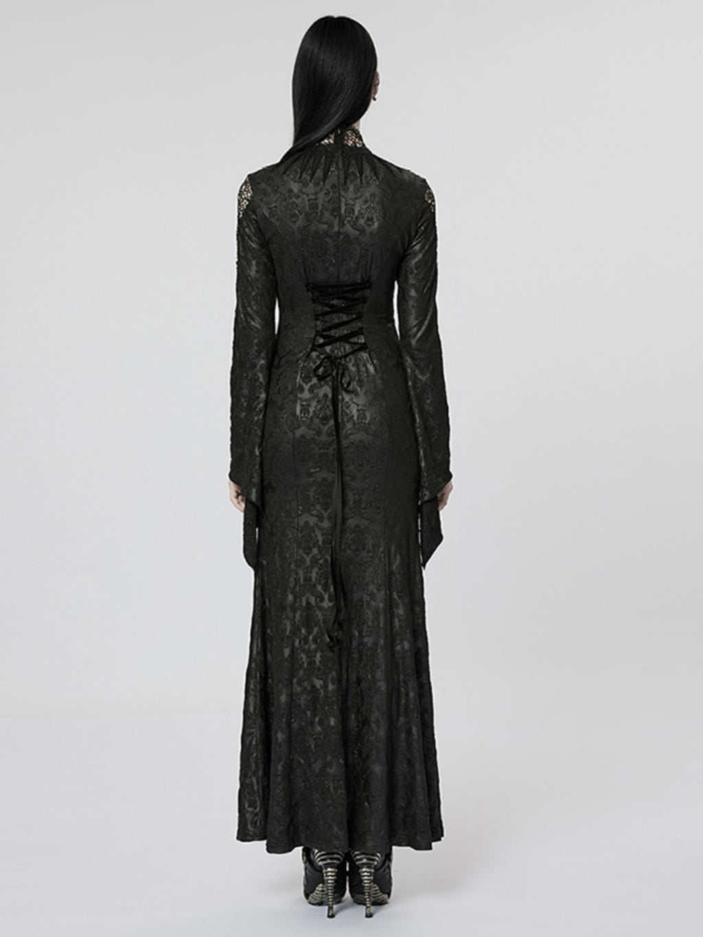 Gothic Print Slit Mermaid Dress