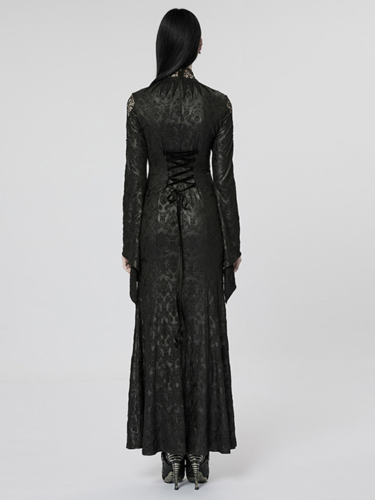 Gothic Print Slit Mermaid Dress