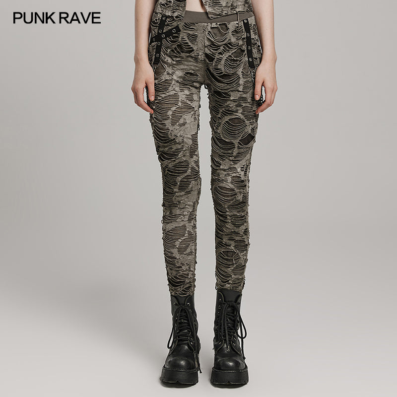 Punk Fitted Black Stretch Leggings