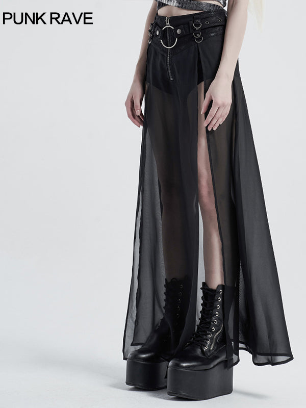 Punk Shorts with Mesh Skirt