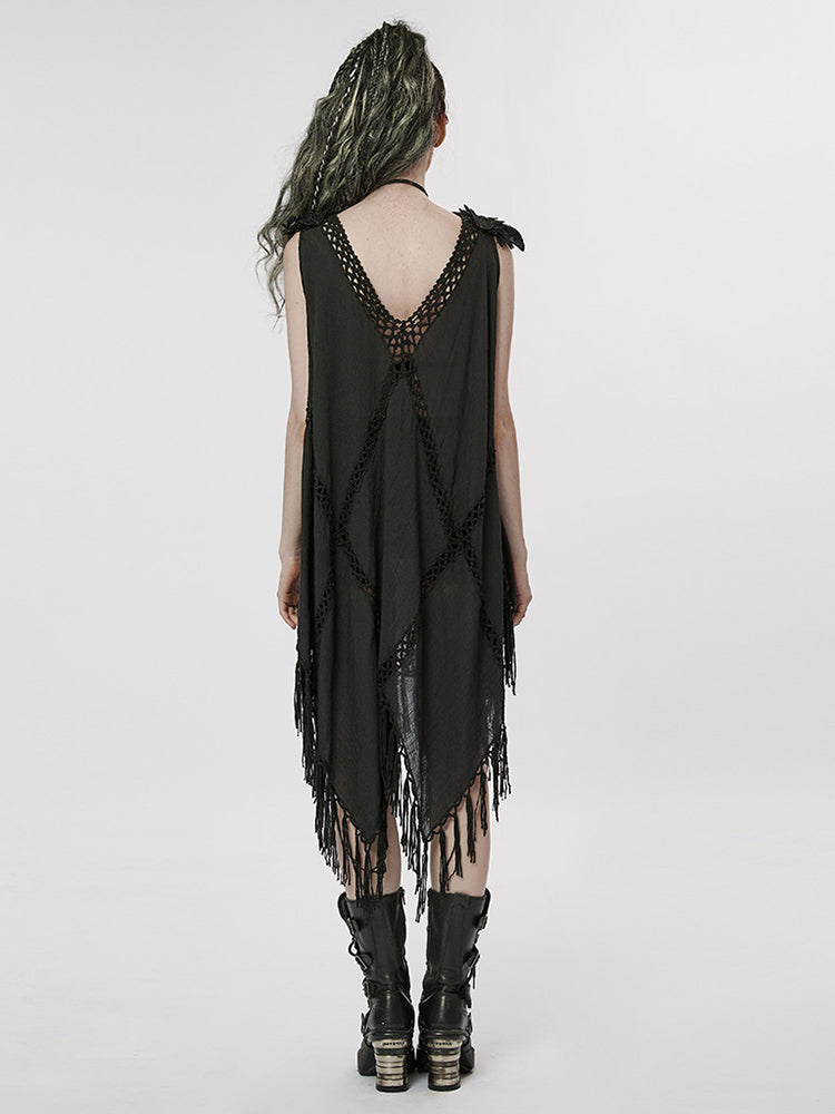 Witch Knit Mesh Maxi Dress