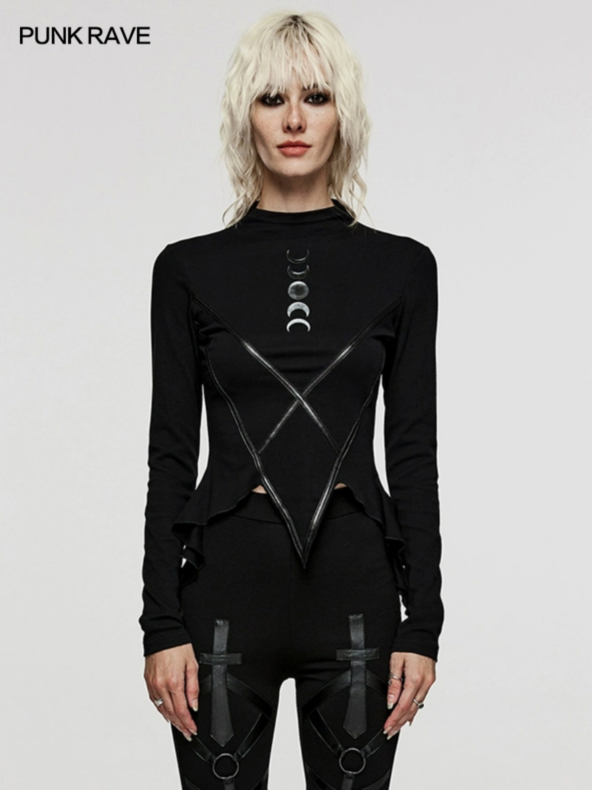 Goth Cropped Moto Slim Tee