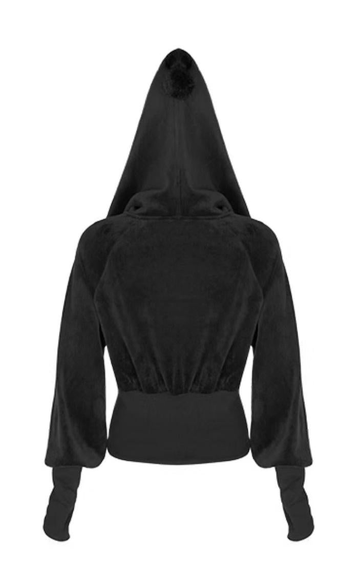 Velvet Witch Hoodie Cropped Top