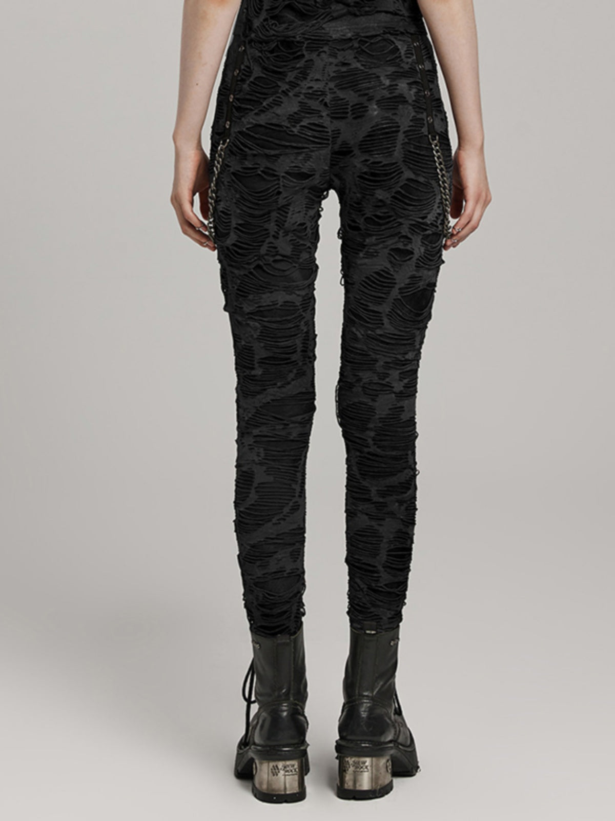 Punk Fitted Black Stretch Leggings