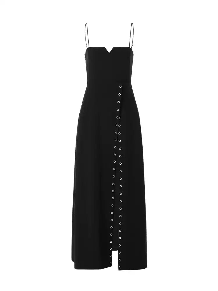 Split-Slit Long Camisole Dress