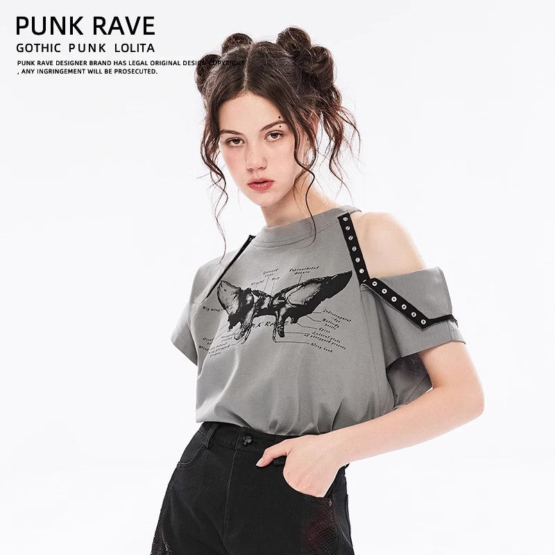 Cotton Off-Shoulder Rock Tee