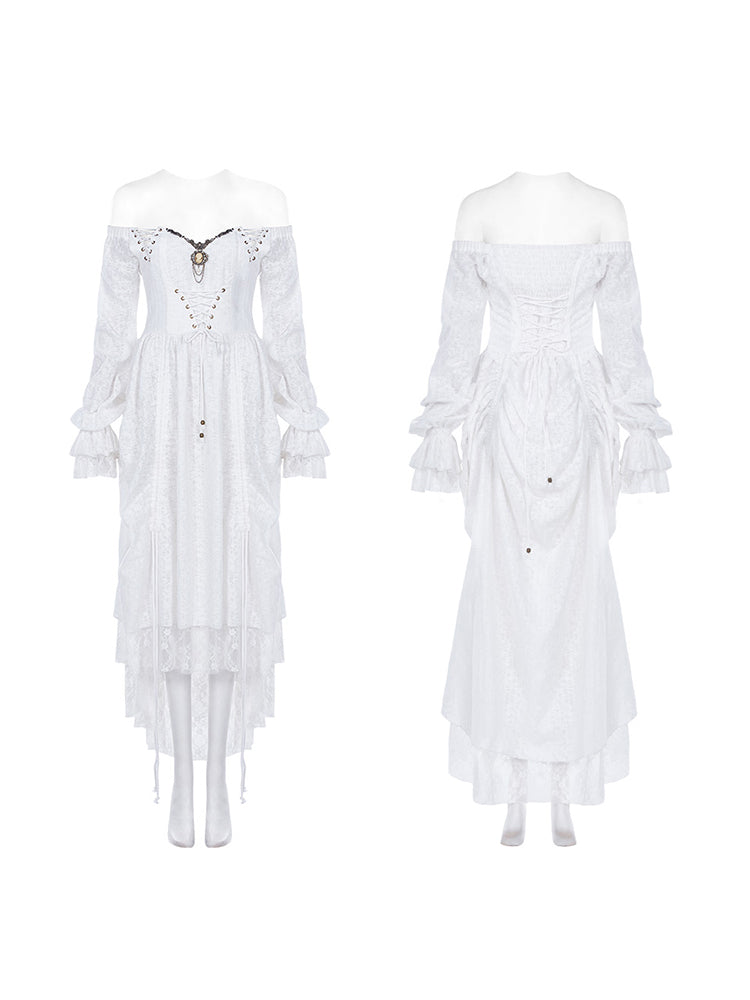 Off-Shoulder Lace Strap Dress