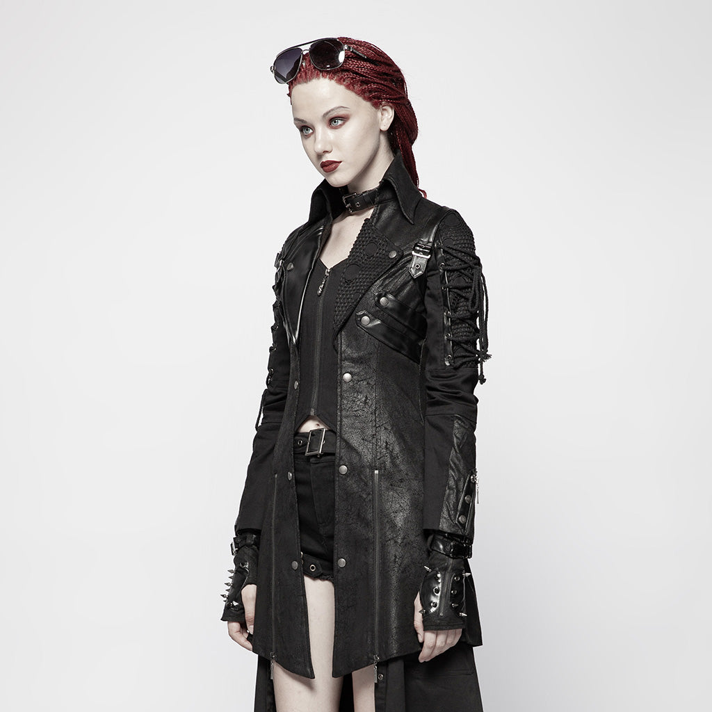 Cyber Gothic Leather Coat