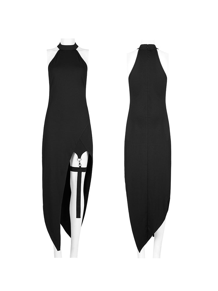 Gothic Slit Cutout Bodycon Slip Dress
