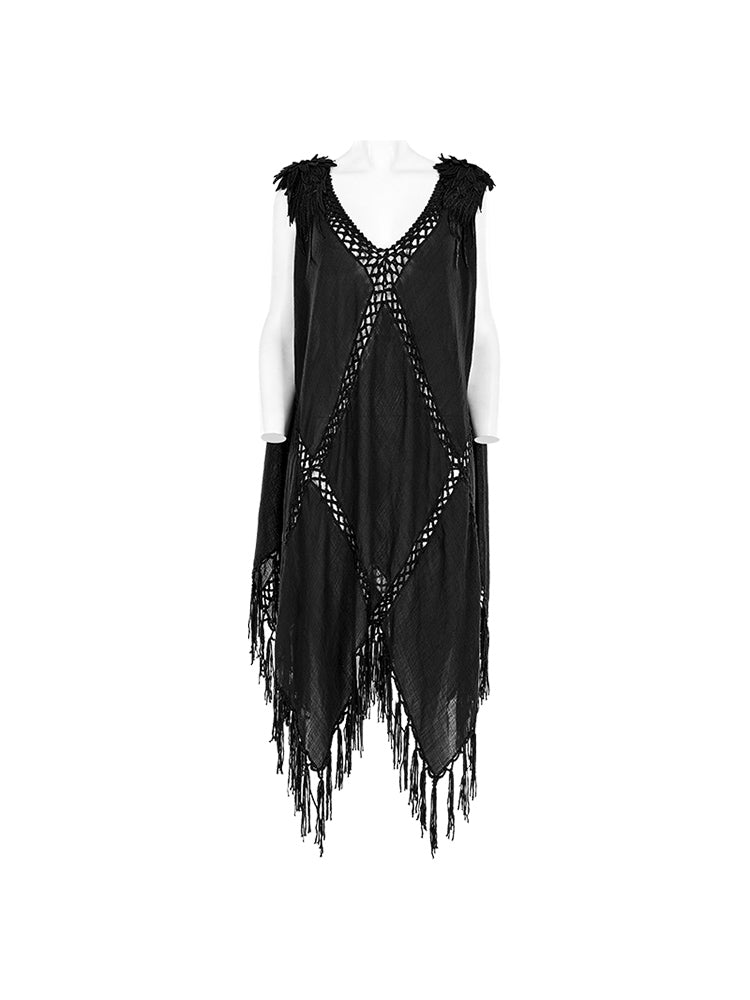 Witch Knit Mesh Maxi Dress