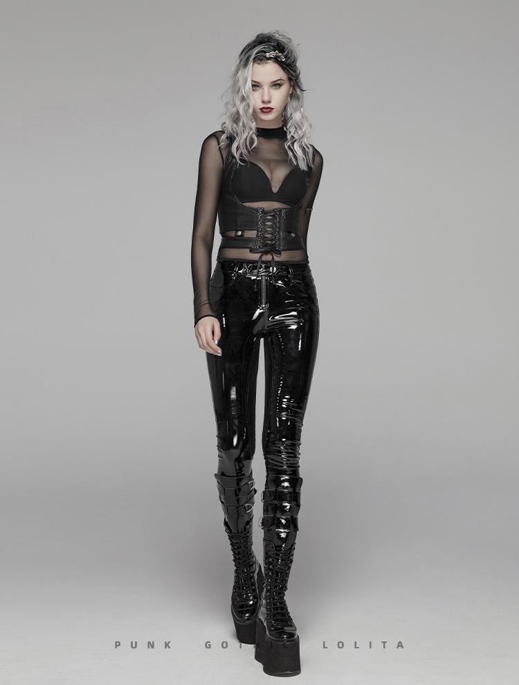 Cyberpunk Patent Leather Skinny Pants