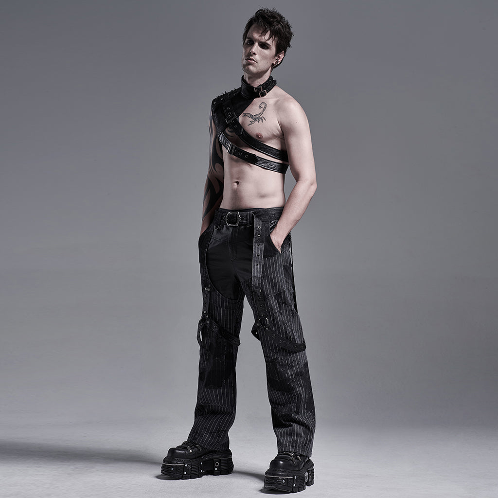 Punk Metal Strap Stage Vest