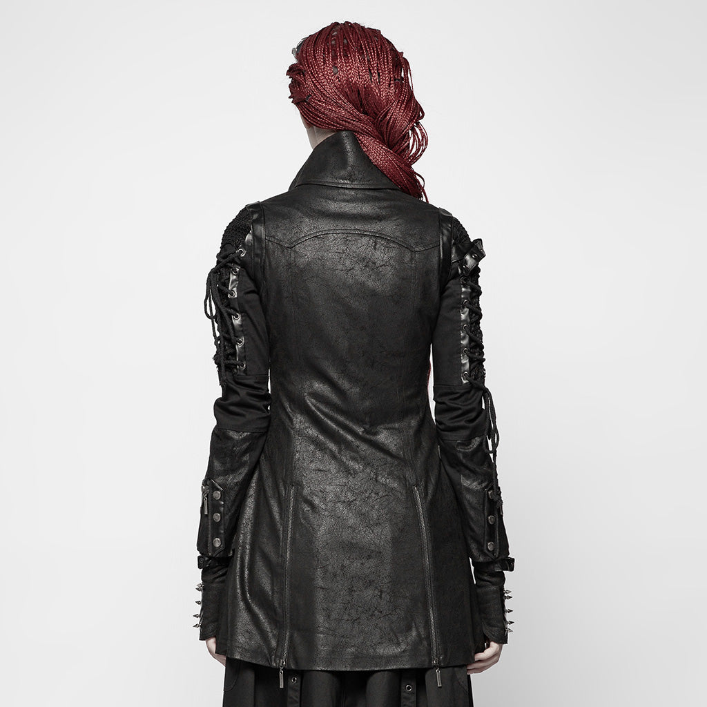 Cyber Gothic Leather Coat