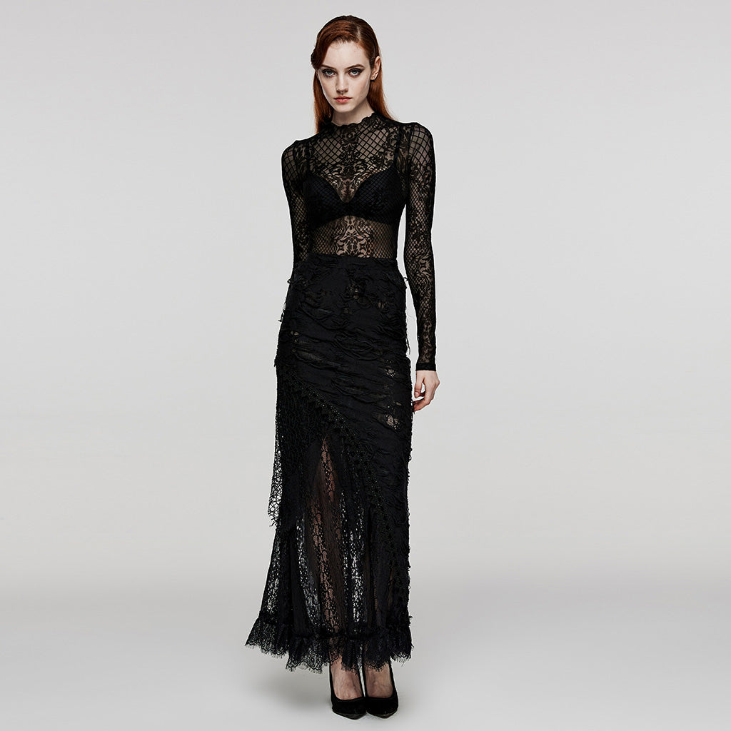 Black Lace Mermaid Skirt