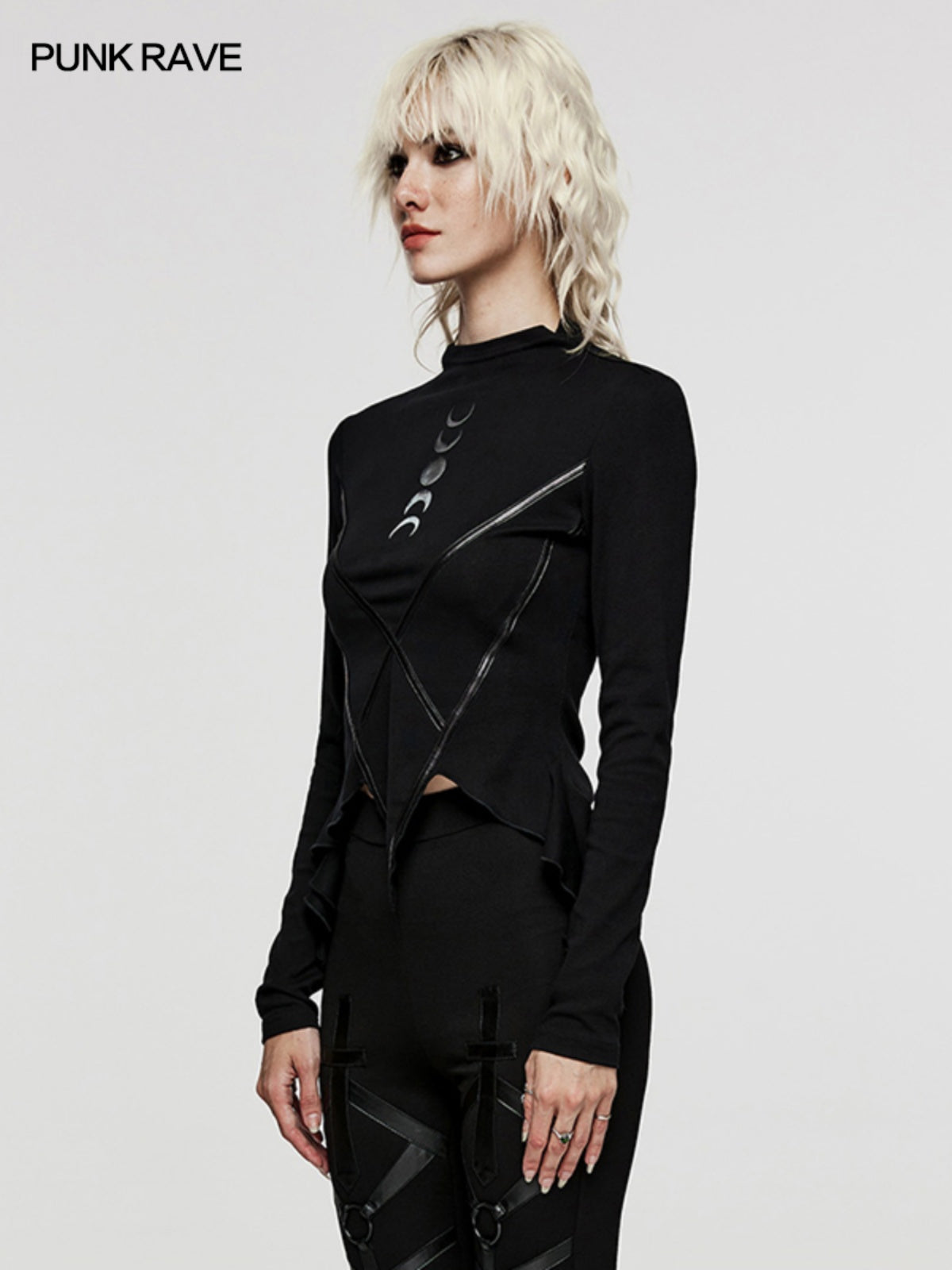 Goth Cropped Moto Slim Tee