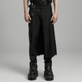 Men’s Asymmetric Split Black Skirt