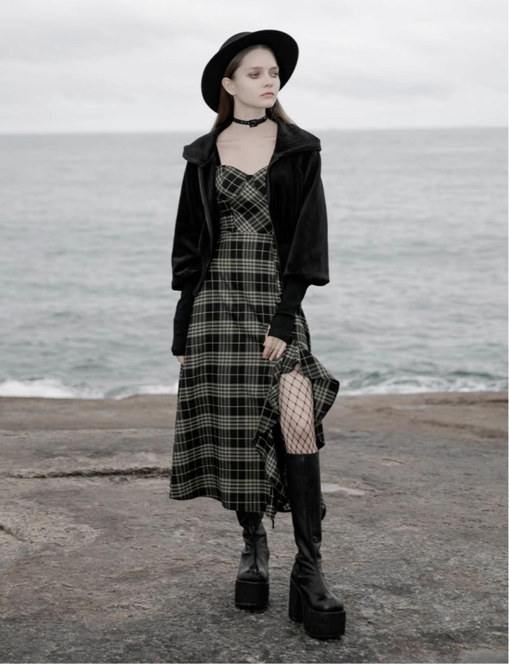 Velvet Witch Hoodie Cropped Top