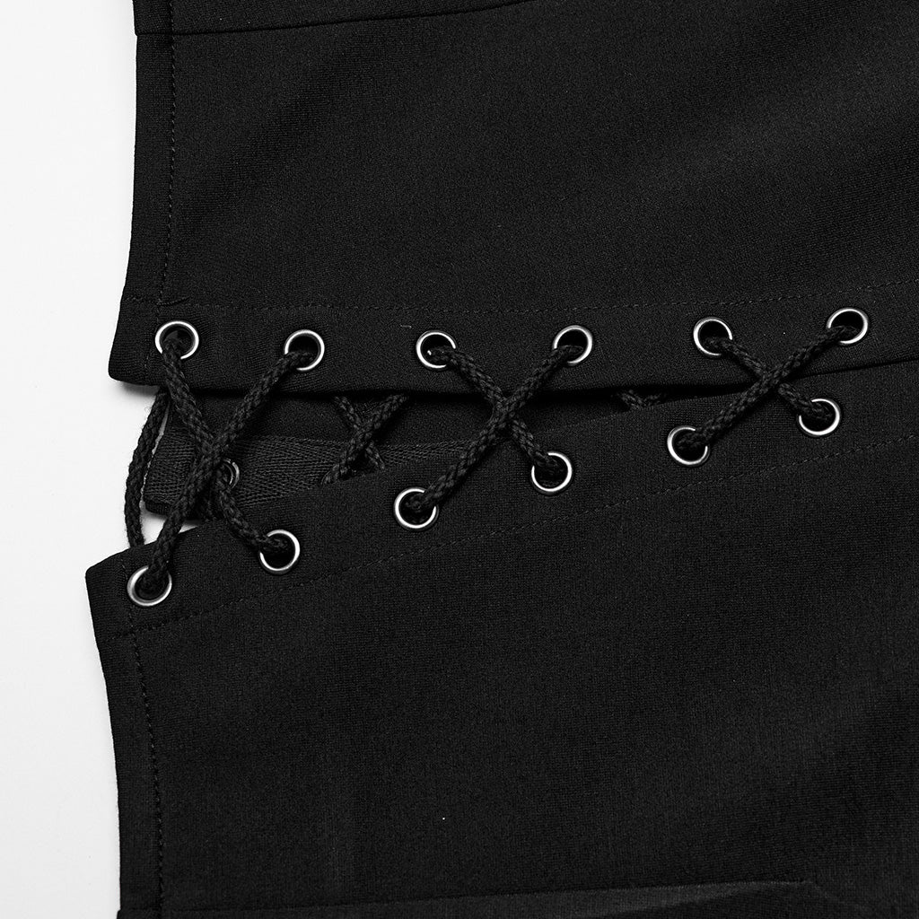 High-slit punk bodycon maxi skirt