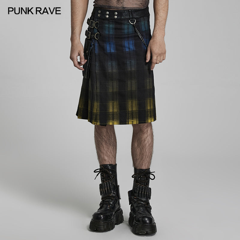Punk plaid Scottish A-line skirt