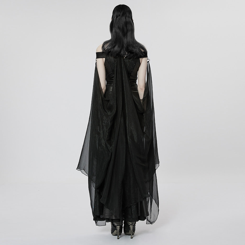 Gothic Cutout V-Neck Maxi Dress