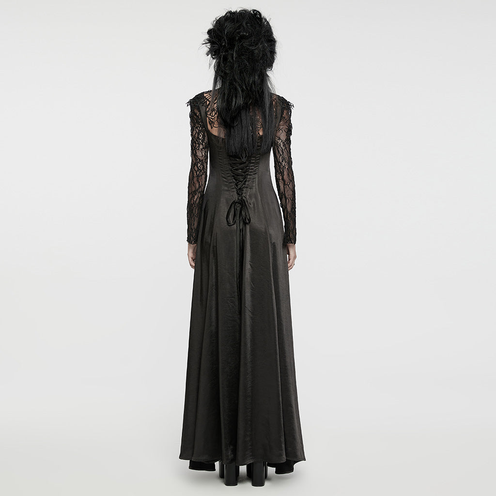 Lace Patchwork A-Line Evening Dress
