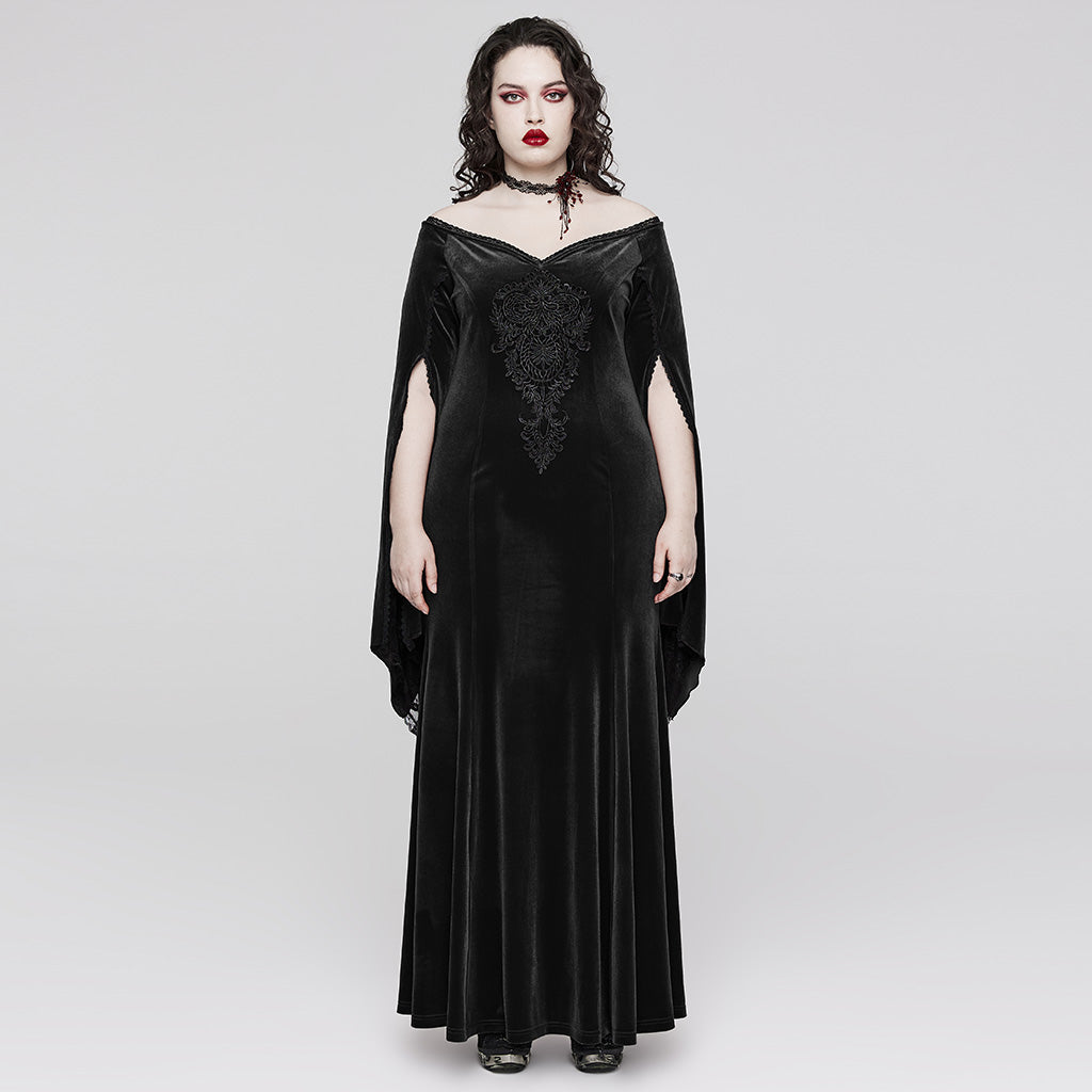 Velvet V-Neck Palace Maxi Dress