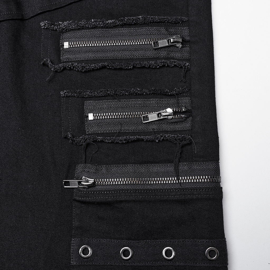 Punk High-Waist Flared Denim Pants