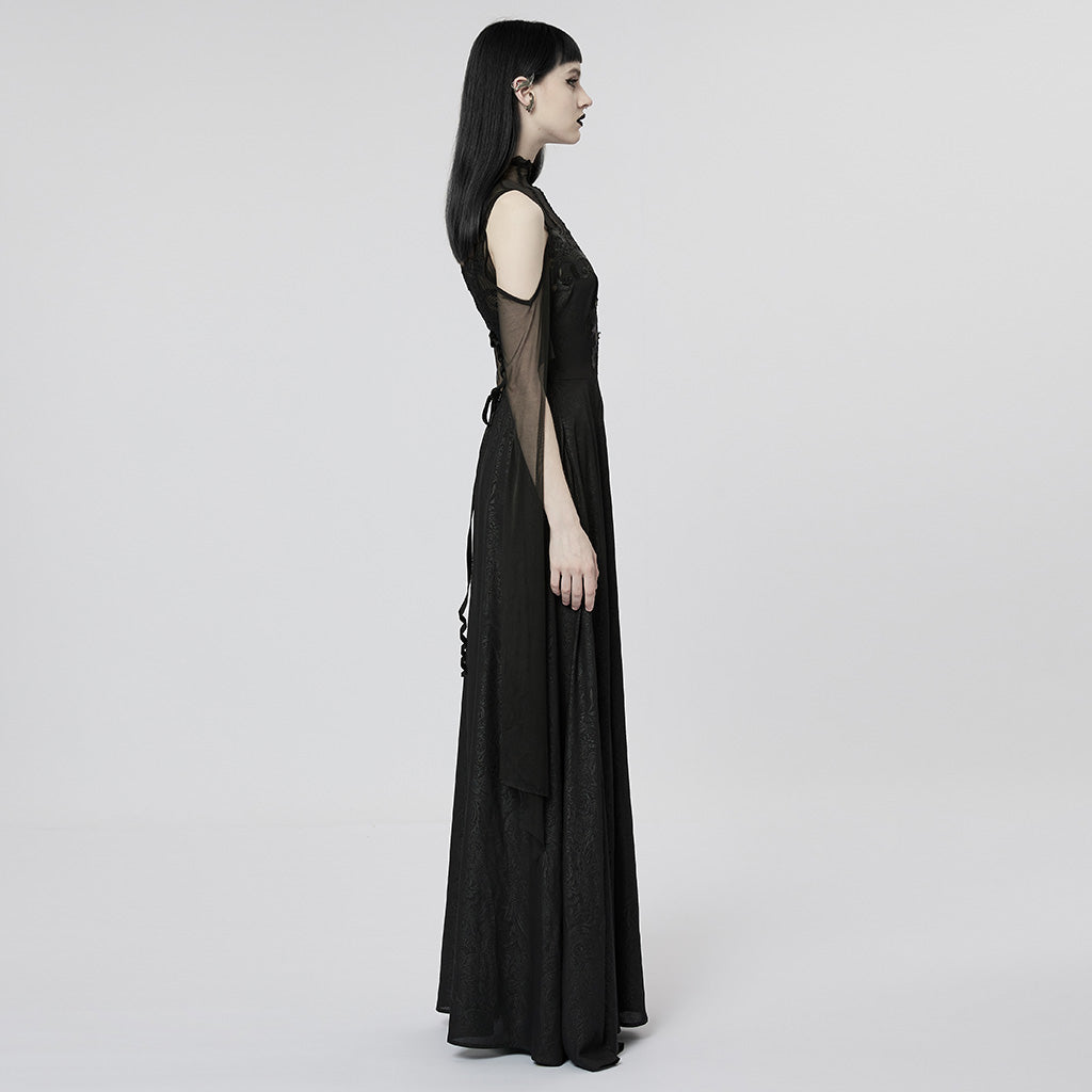Off-Shoulder Evening Gown Dark Style