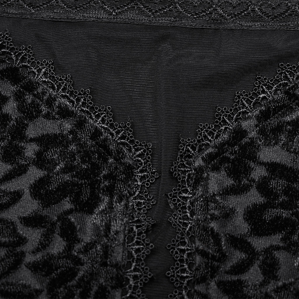 Halter Lace Split Black Dress