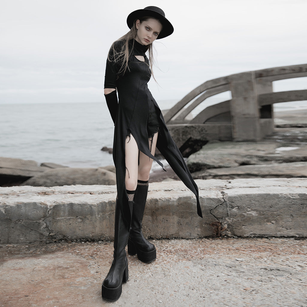 Asymmetric Cutout A-Line Dress