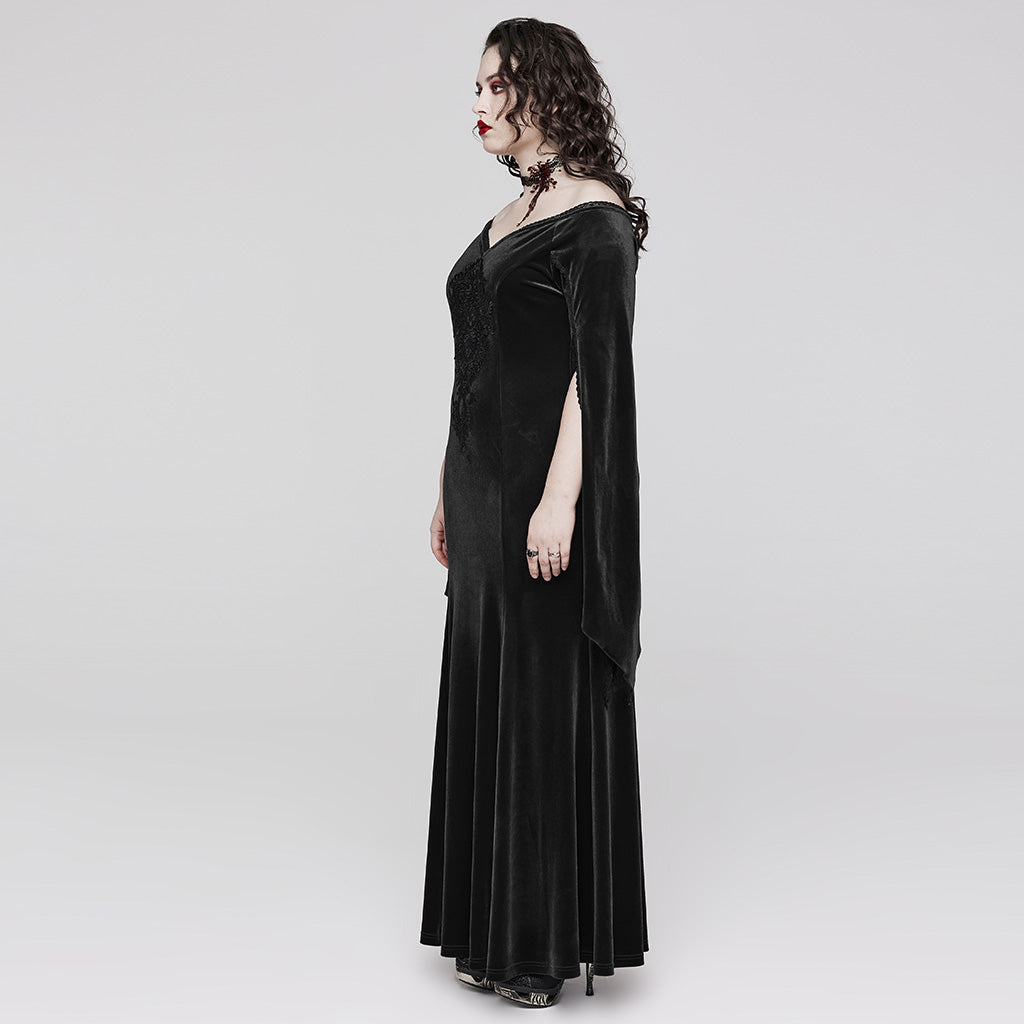 Velvet V-Neck Palace Maxi Dress