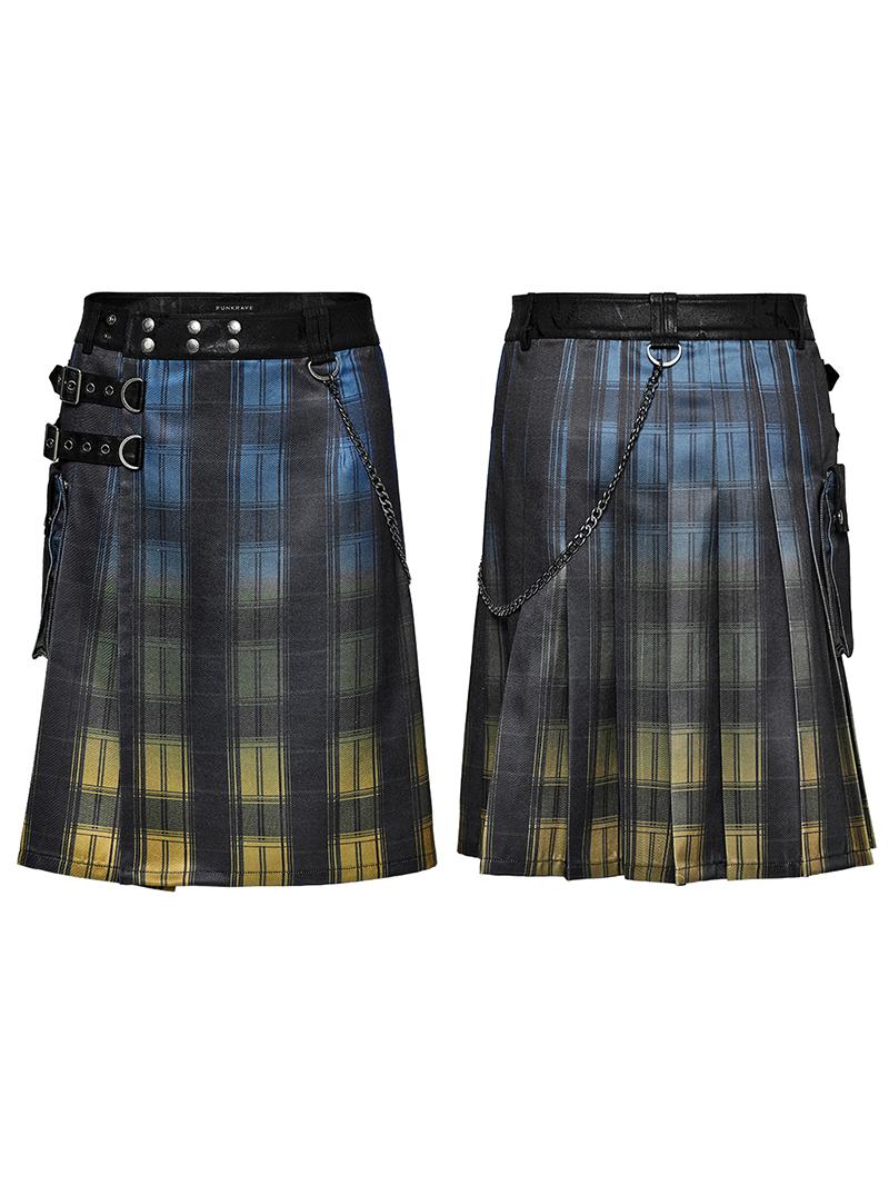 Punk plaid Scottish A-line skirt