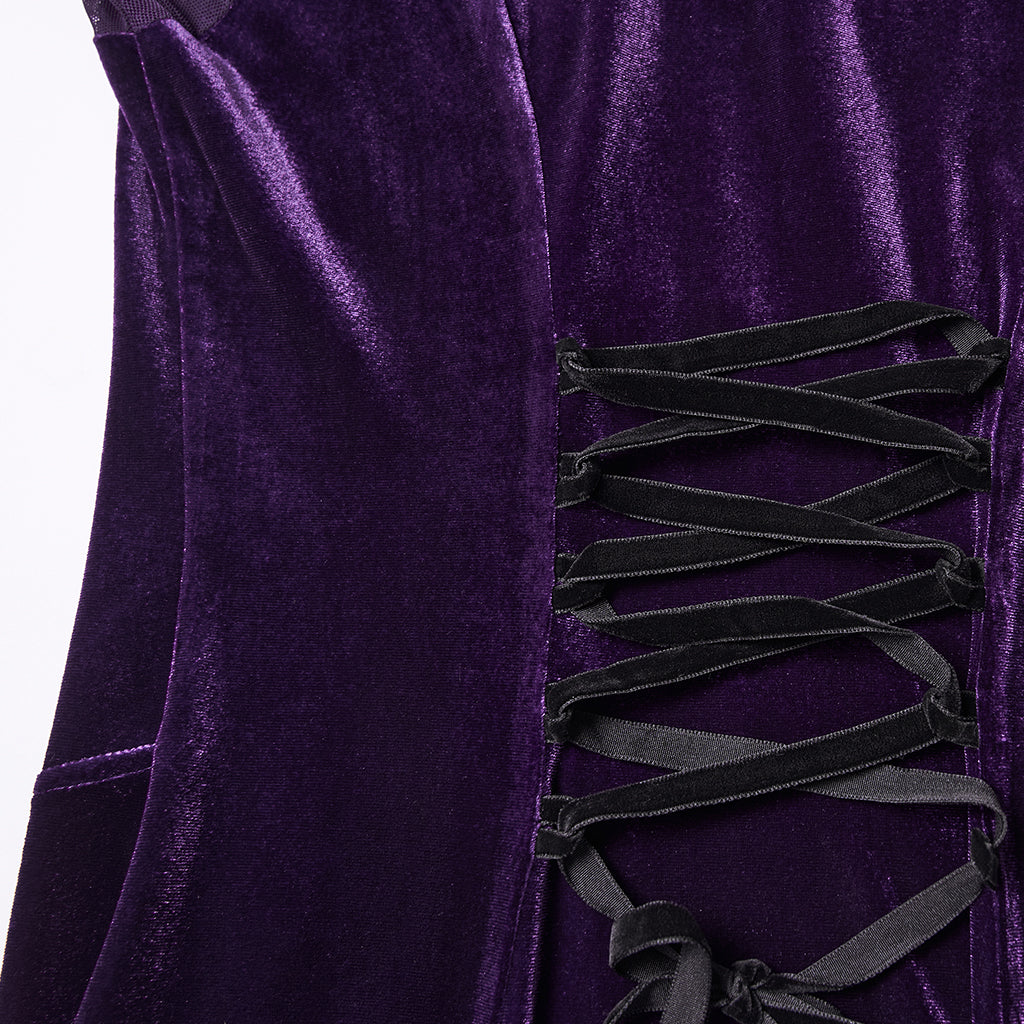 Velvet Mesh Lace Mermaid Dress