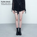 Punk High-Waist Black Hot Shorts