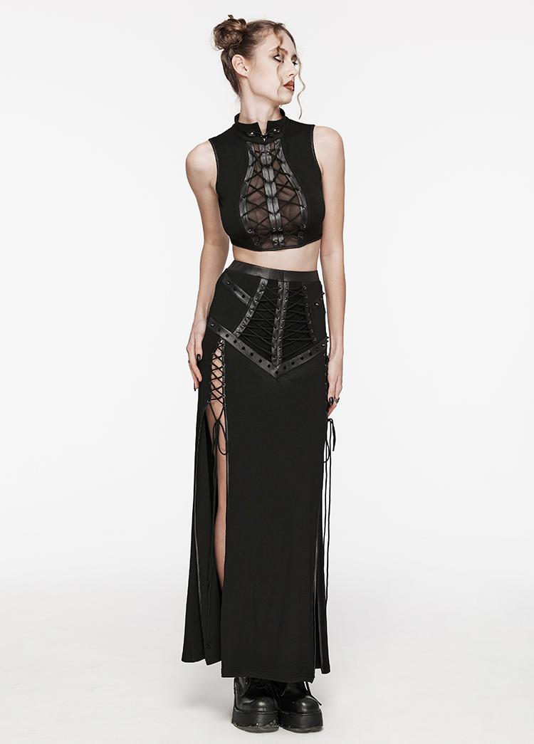 Utility fishtail midi pencil skirt