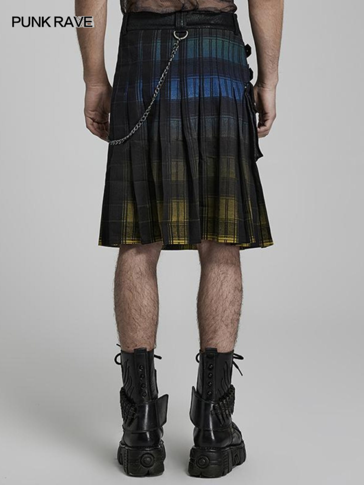 Punk plaid Scottish A-line skirt