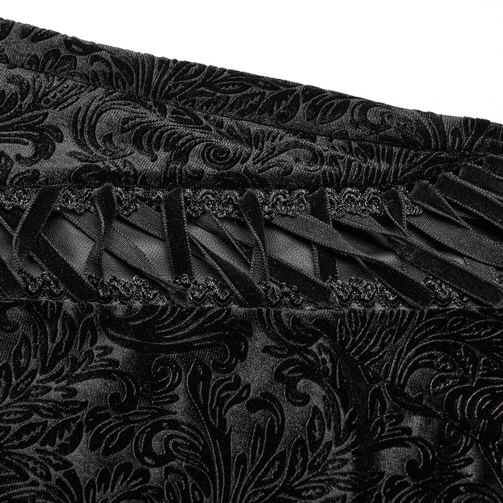 Jacquard Velvet High-Waist Flare Pants