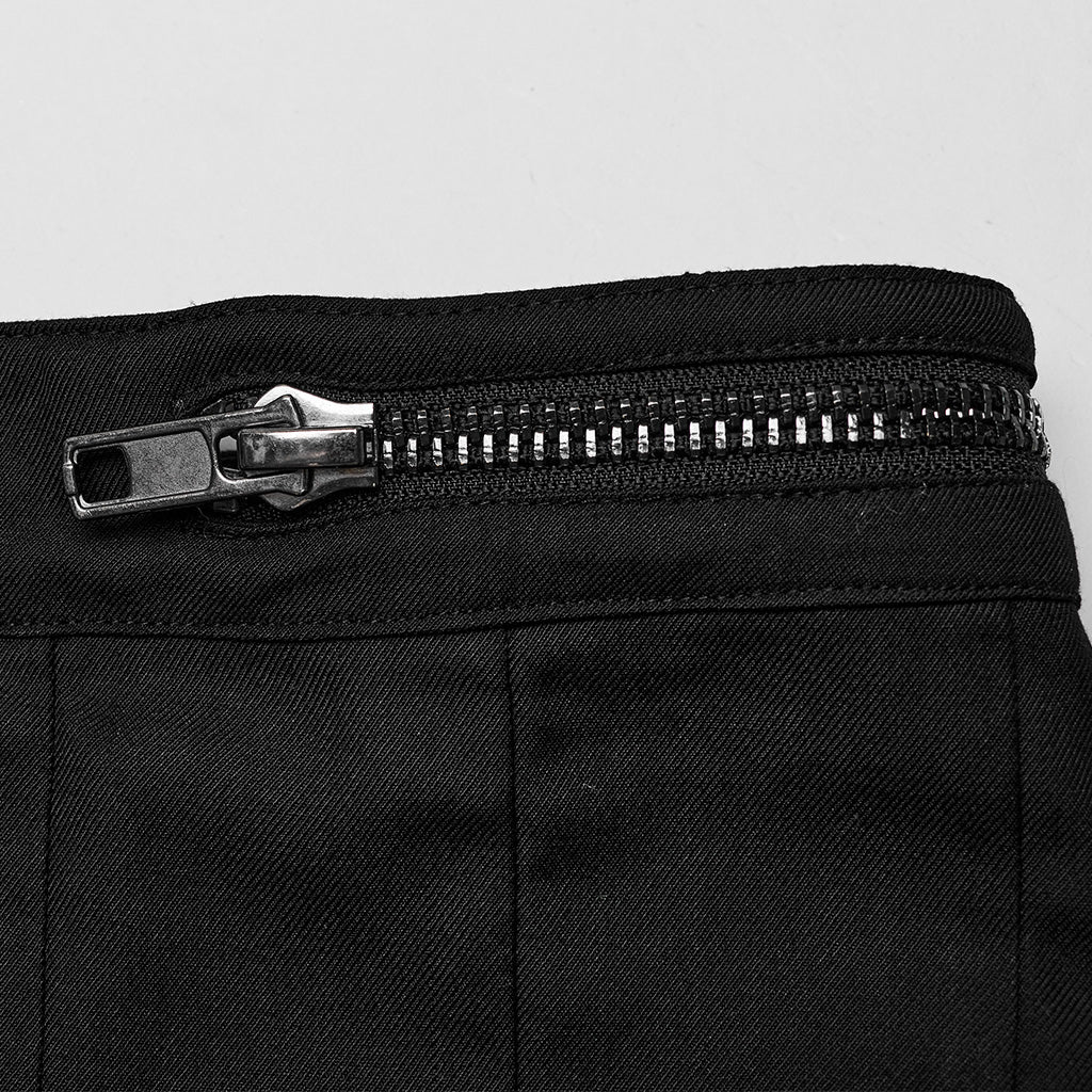 Men’s Asymmetric Split Black Skirt