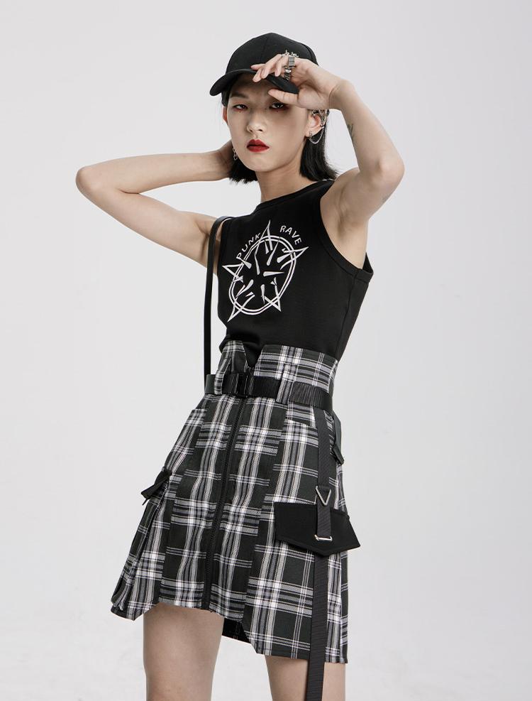 Utility High-Waist A-Line Skirt