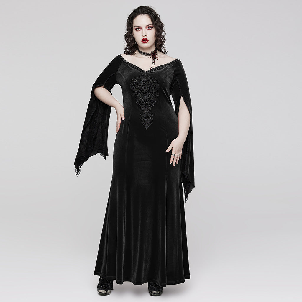 Velvet V-Neck Palace Maxi Dress