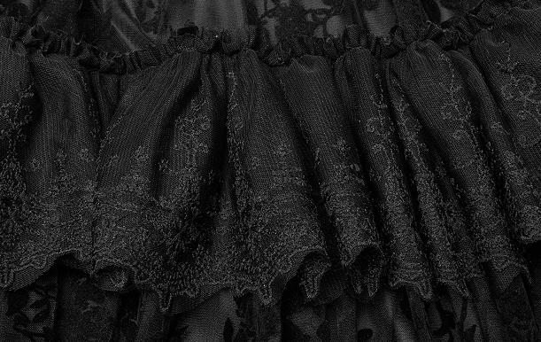 Velvet Print Lace Trim Gown